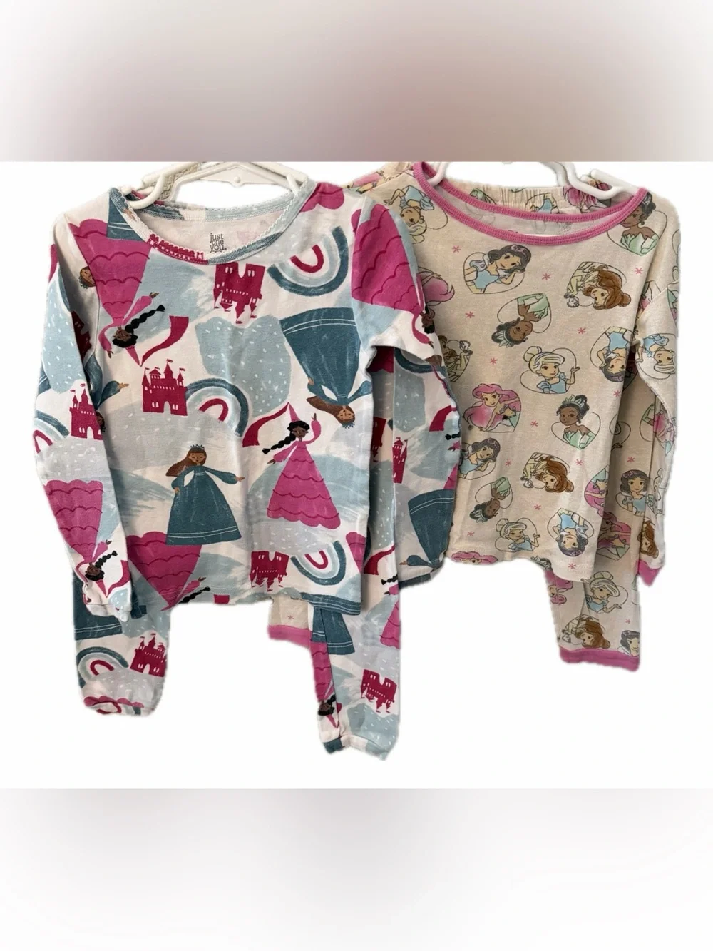 Girls 5T Princess Theme 2 Piece Fitted Pajama Set Bundle Carters & Disney